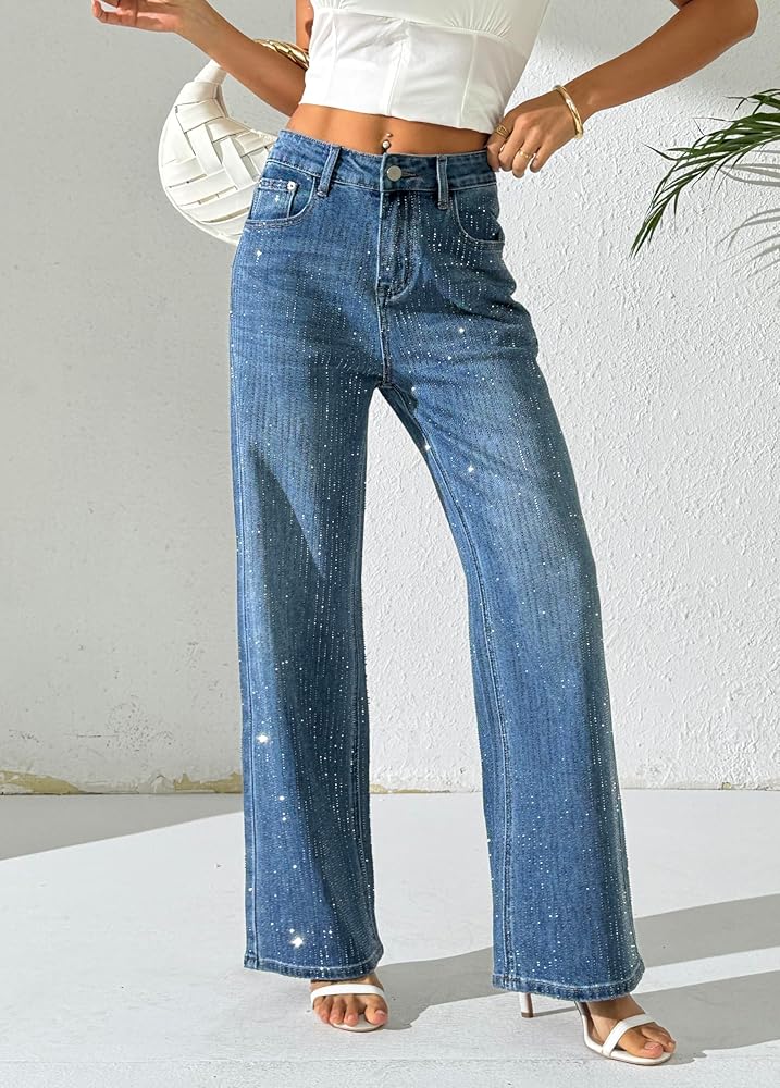 パンツ GLITTER DENIM WIDE STRAIGHT GLITTER DENIM WIDE STRAIGHT｜マウジーの通販｜&mall（アンド